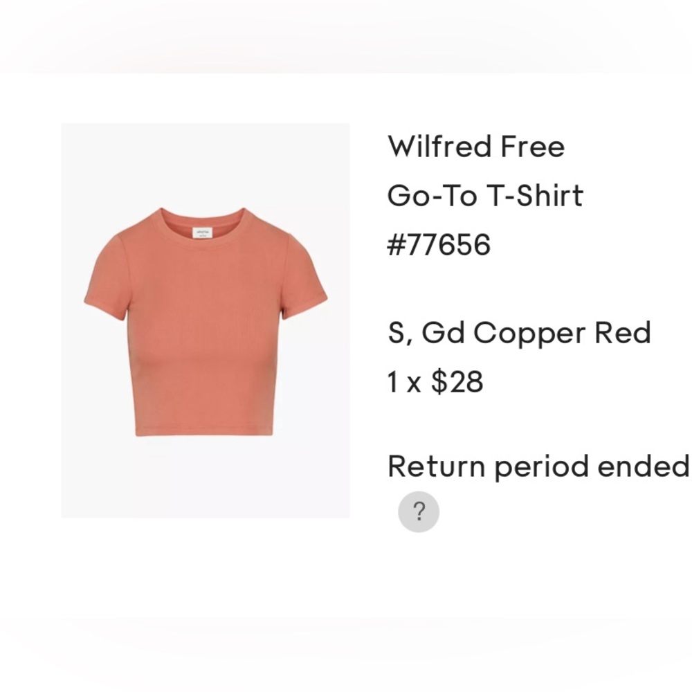 Aritzia Wilfred Go To T-shirt size S GD copper red
